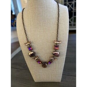 Beautiful Bronze And Pink Color 18 Inch Necklace